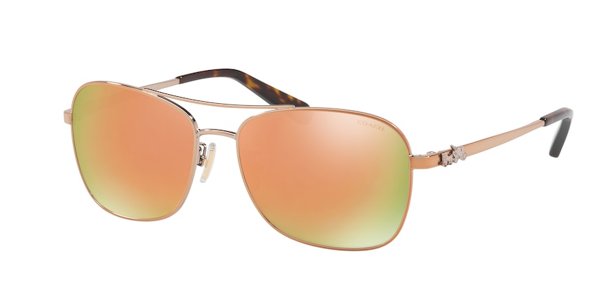 Coach L1014 HC7080 Pilot Sunglasses  9323R5-ROSE GOLD 55-15-140 - Color Map gold