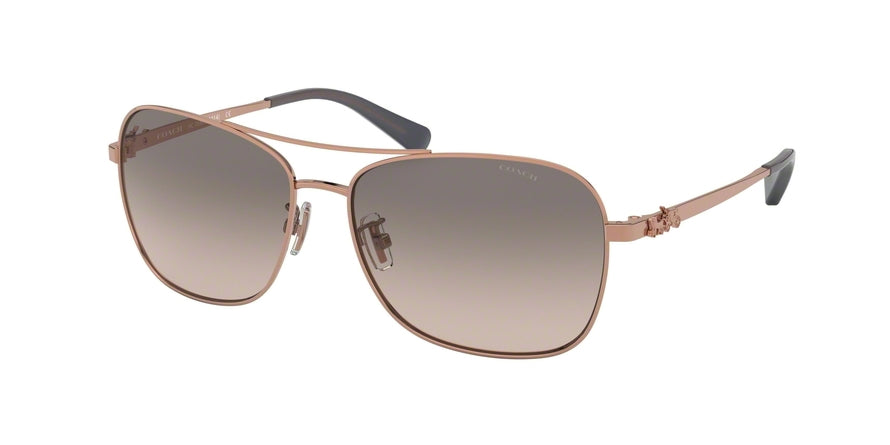 Coach L1014 HC7080 Pilot Sunglasses  93313B-SHINY ROSE GOLD 58-15-140 - Color Map gold
