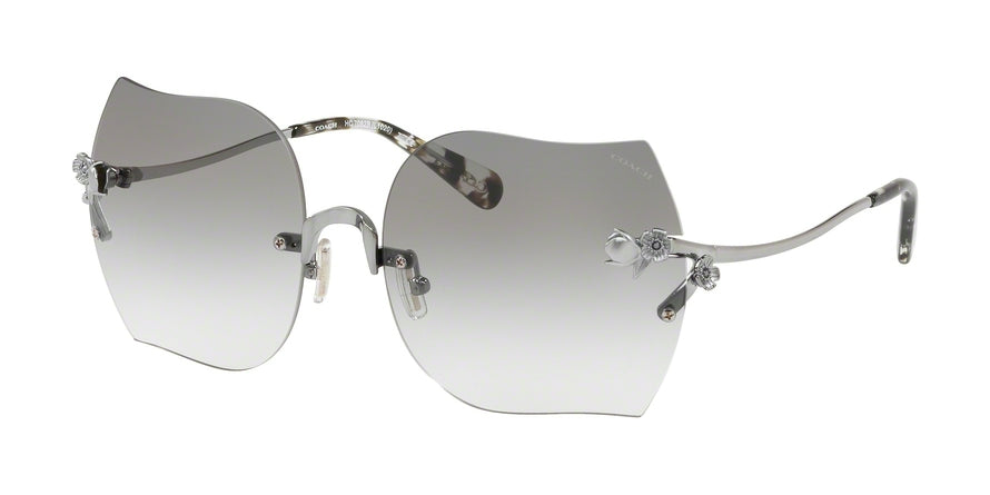 Coach L1020 HC7082B Irregular Sunglasses  90048E-SHINY GUNMETAL 60-17-140 - Color Map gunmetal