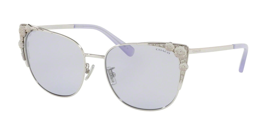 Coach L1042 HC7085 Cat Eye Sunglasses  90011A-SILVER 56-17-145 - Color Map silver