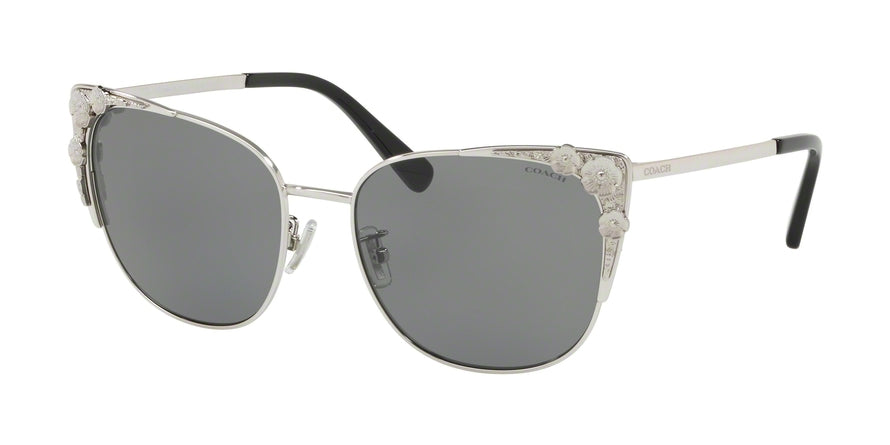 Coach L1042 HC7085 Cat Eye Sunglasses  900187-SILVER 56-17-145 - Color Map silver