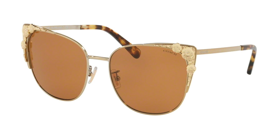 Coach L1042 HC7085 Cat Eye Sunglasses  900573-LIGHT GOLD 56-17-145 - Color Map gold