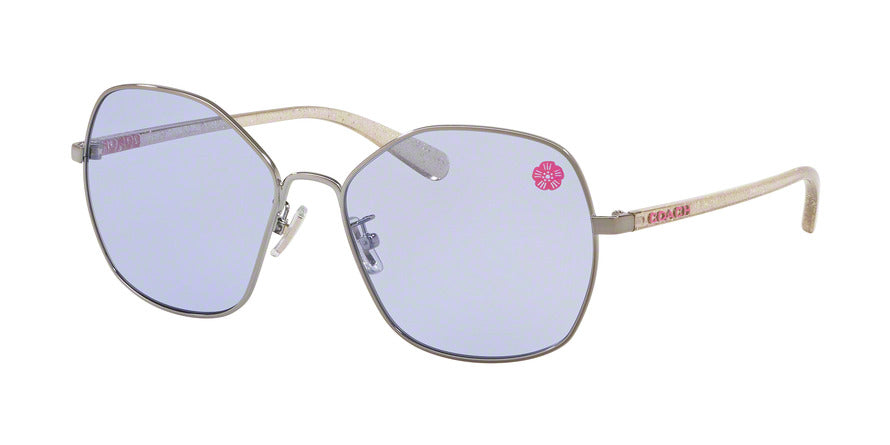 Coach L1062 HC7091 Irregular Sunglasses  90041A-GUNMETAL 56-16-140 - Color Map gunmetal