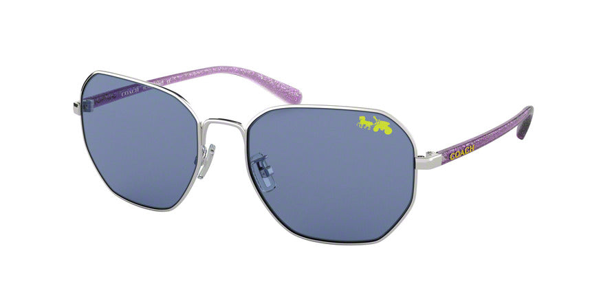 Coach L1063 HC7092 Irregular Sunglasses  900180-SILVER 56-18-140 - Color Map silver