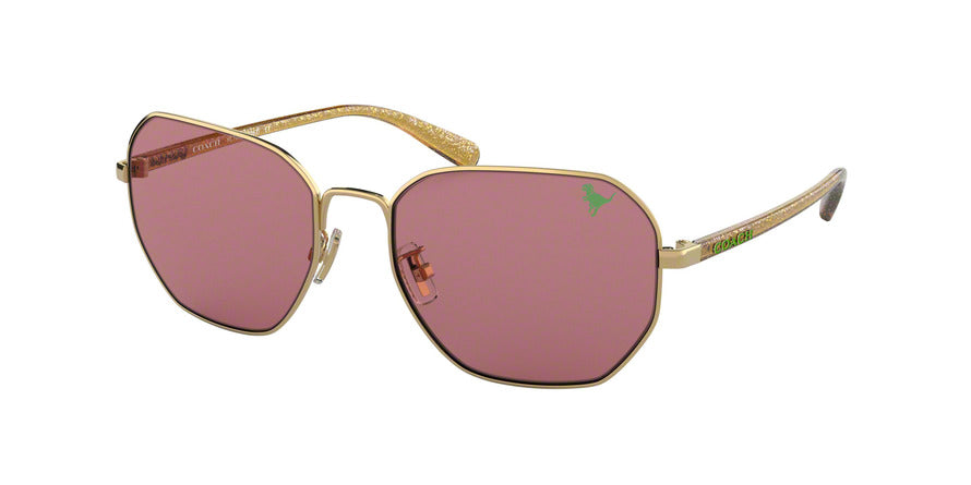 Coach L1063 HC7092 Irregular Sunglasses  900584-LIGHT GOLD 56-18-140 - Color Map gold
