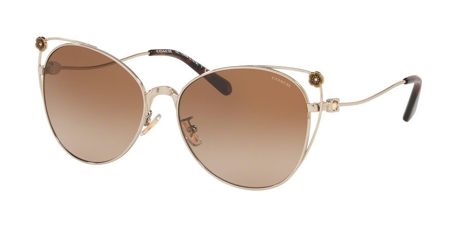 Coach L1079 HC7096B Cat Eye Sunglasses  900513-SHINY LIGHT GOLD 58-16-140 - Color Map gold
