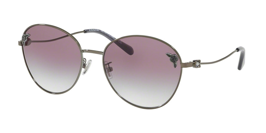 Coach L1080 HC7097B Irregular Sunglasses  933236-SHINY DARK SILVER 59-18-140 - Color Map silver