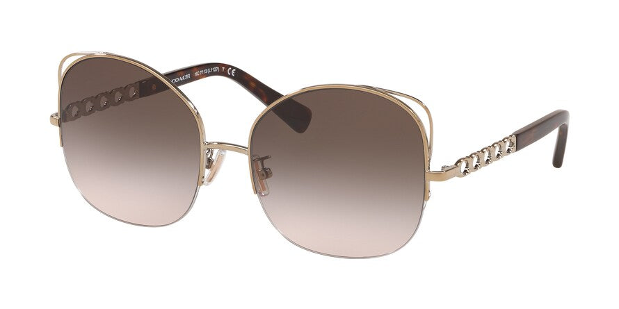 Coach L1127 HC7113 Butterfly Sunglasses  90053B-LIGHT GOLD 57-18-140 - Color Map gold