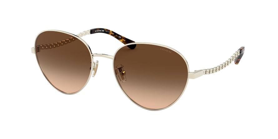 Coach L1148 HC7114 Pilot Sunglasses  900574-LIGHT GOLD 56-18-140 - Color Map gold