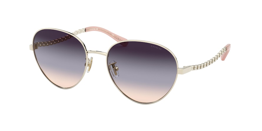 Coach L1148 HC7114 Pilot Sunglasses  9005U7-LIGHT GOLD 56-18-140 - Color Map gold