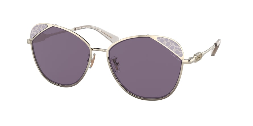 Coach L1167 HC7119 Irregular Sunglasses  93471A-LIGHT GOLD 59-16-140 - Color Map gold