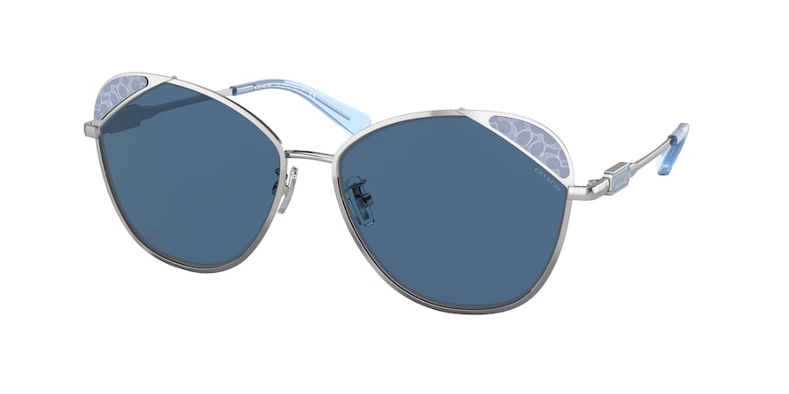 Coach L1167 HC7119 Irregular Sunglasses  935355-SILVER 59-16-140 - Color Map silver