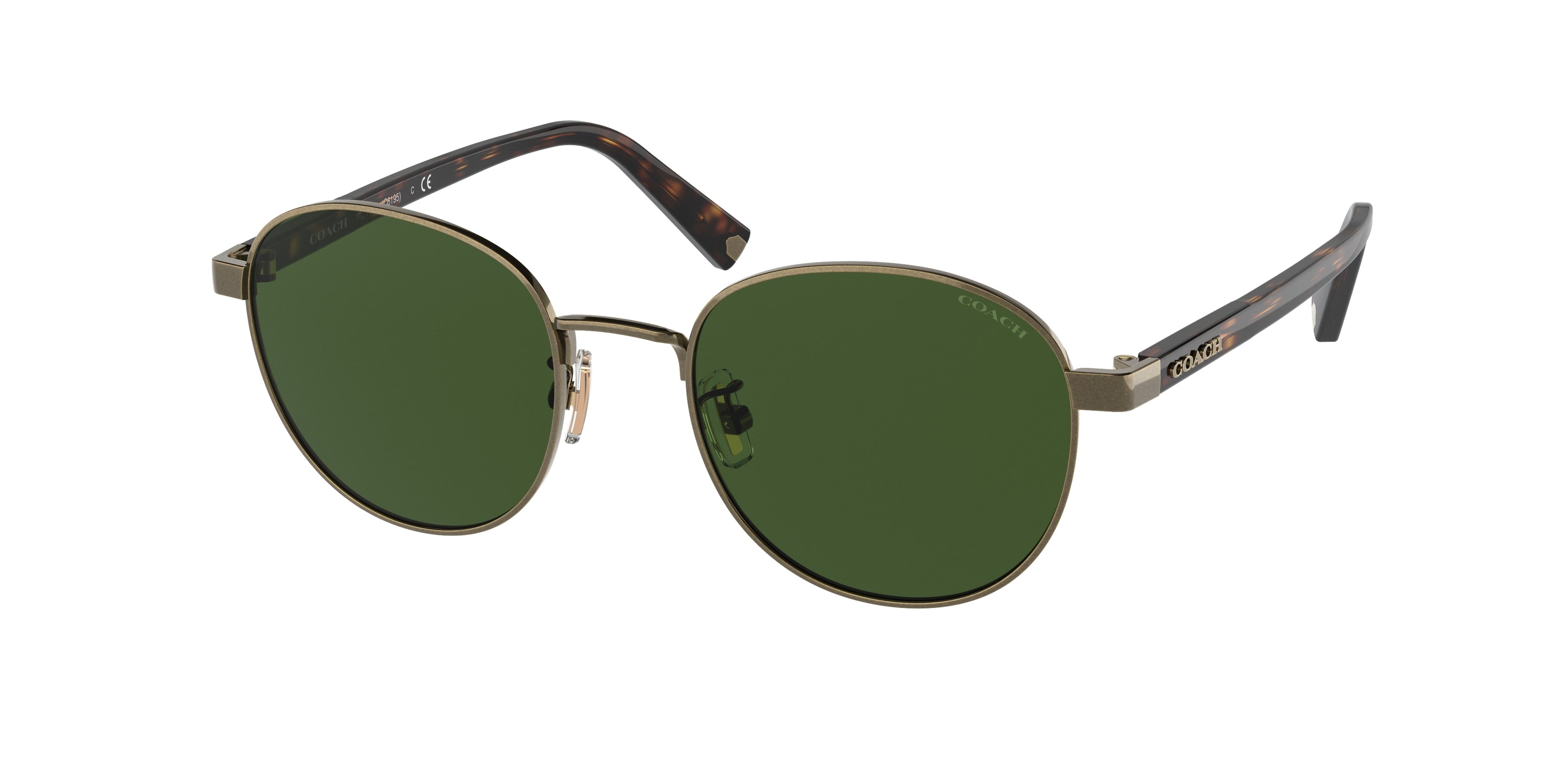 Coach C6195 HC7131 Round Sunglasses  933371-Antique Gold 50-145-19 - Color Map Gold