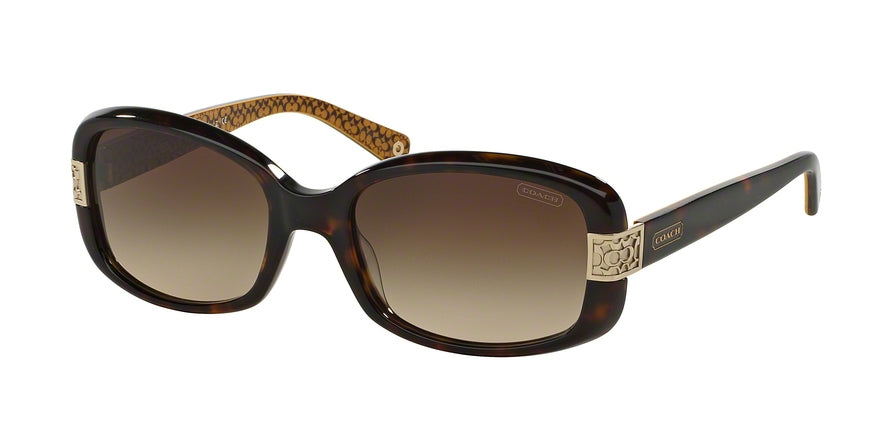 Coach LILLIAN HC8003 Rectangle Sunglasses  503313-DARK TORTOISE 55-18-135 - Color Map havana