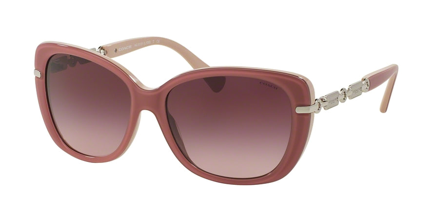 Coach HC8131 Cat Eye Sunglasses  52798H-PINK LIGHT PINK/SILVER 58-16-135 - Color Map pink