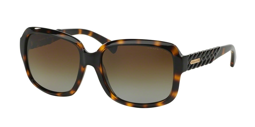 Coach L112 HC8141 Square Sunglasses  5120T5-DARK TORTOISE 57-16-135 - Color Map havana