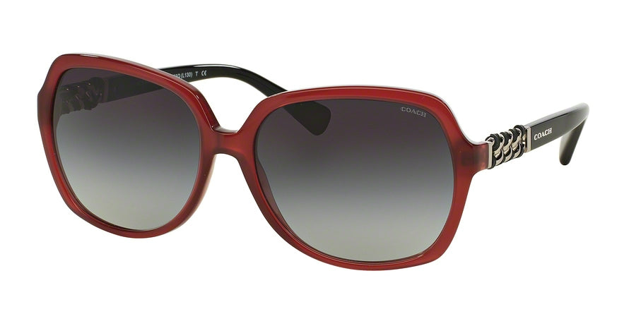 Coach HC8155Q Square Sunglasses  532111-MILKY BLACK CHERRY/BLACK 59-16-140 - Color Map bordeaux