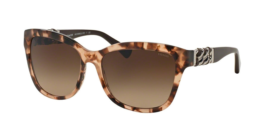 Coach HC8156Q Square Sunglasses  532213-PEACH TORTOISE/DARK BROWN 56-16-135 - Color Map havana