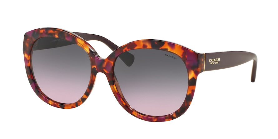 Coach L144 HC8159 Round Sunglasses  533990-PURPLE CONFETTI/PURPLE 55-16-135 - Color Map violet