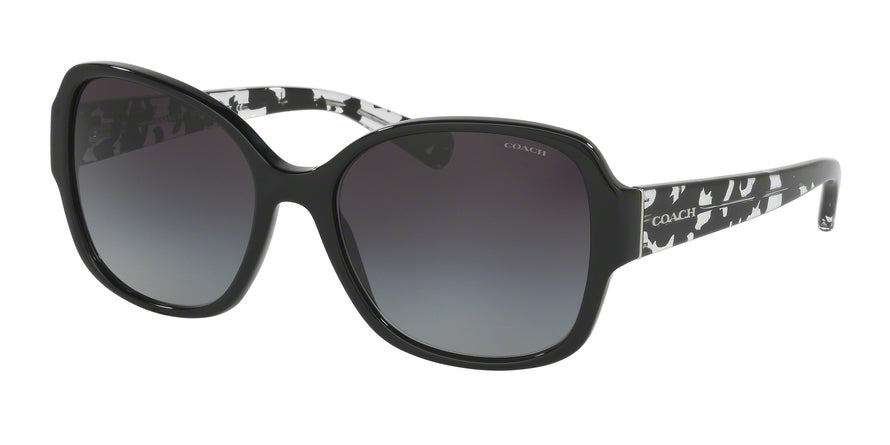 Coach HC8166F Butterfly Sunglasses  534811-BLACK/BLACK CRYSTAL MOSAIC 58-18-135 - Color Map black