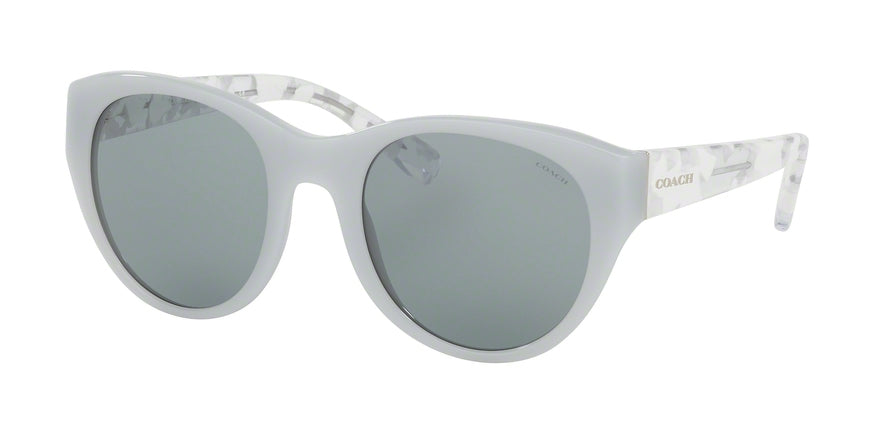 Coach HC8167F Cat Eye Sunglasses  5362C2-DOVE GREY/WHITE CRYSTAL MOSAIC 52-22-135 - Color Map crystal