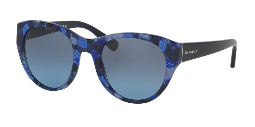 Coach L155 HC8167 Cat Eye Sunglasses  536117-BLUE BLACK MOSAIC/NAVY 52-22-135 - Color Map havana
