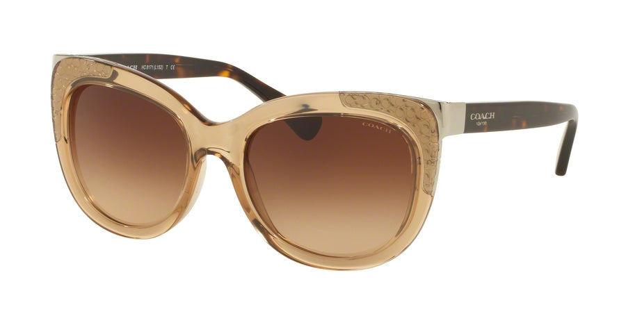 Coach L152 HC8171 Square Sunglasses  536913-CRYS LT BROWN/DARK TORTOISE 56-18-140 - Color Map light brown