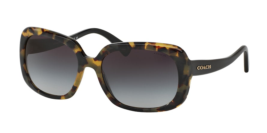 Coach L1592 HC8178F Rectangle Sunglasses  532411-DARK VINTAGE TORTOISE/BLACK 57-17-140 - Color Map havana