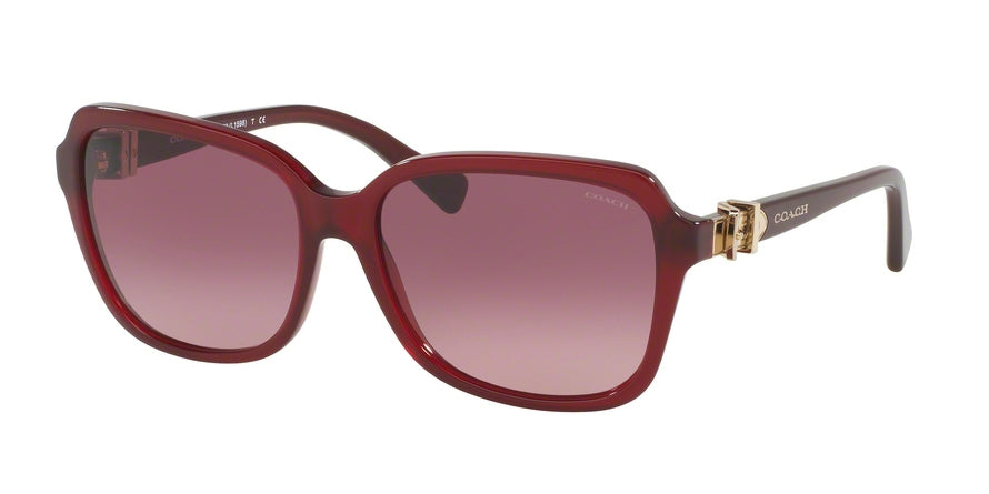 Coach L1599 HC8179F Square Sunglasses  5393G2-BURGUNDY 58-16-135 - Color Map bordeaux