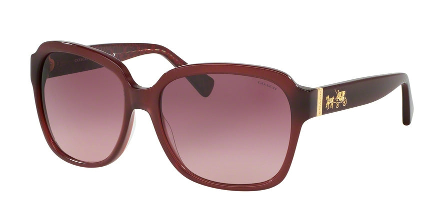 Coach L1603 HC8185F Square Sunglasses  5396G2-MLKY BLK CHERRY/AMARANTH SIG C 58-16-140 - Color Map bordeaux