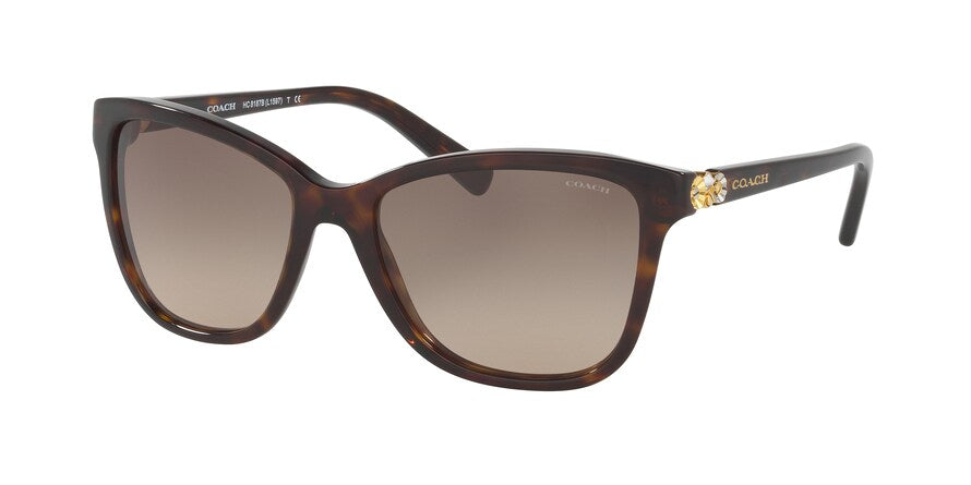 Coach L1608 HC8187BF Rectangle Sunglasses  5120D0-DARK TORTOISE 54-17-135 - Color Map havana