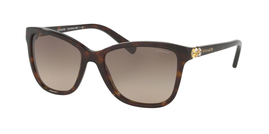 Coach L1597 HC8187B Rectangle Sunglasses  5120D0-DARK TORTOISE 54-17-135 - Color Map havana