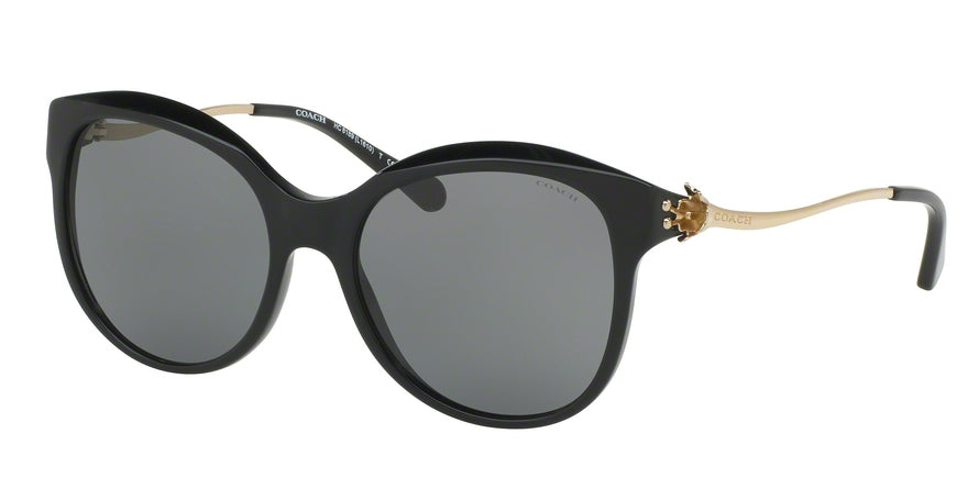 Coach L1610 HC8189 Cat Eye Sunglasses  530887-BLACK/LIGHT GOLD 55-17-135 - Color Map black