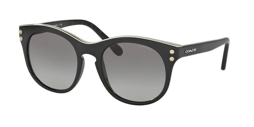 Coach L1611 HC8190 Phantos Sunglasses  542011-BLACK/BLACK GUNMETAL SIG C 51-19-140 - Color Map black
