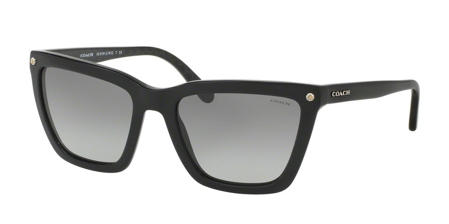 Coach L1612 HC8191 Square Sunglasses  542011-BLACK/BLACK GUNMETAL SIG C 56-19-140 - Color Map black