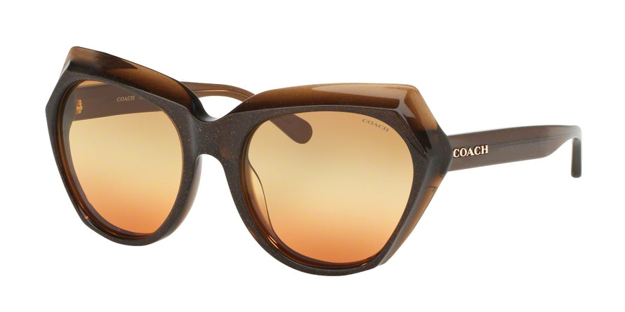 Coach L1615 HC8193 Cat Eye Sunglasses  5425W8-BROWN GLITTER 55-19-140 - Color Map brown