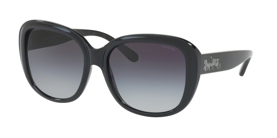 Coach L1634 HC8207 Square Sunglasses  542011-BLACK/BLACK GUNMETAL SIG C 57-17-140 - Color Map black