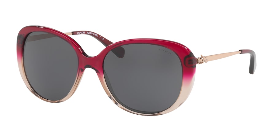 Coach L1651 HC8215 Oval Sunglasses  547387-RED SAND GRADIENT 57-18-140 - Color Map red