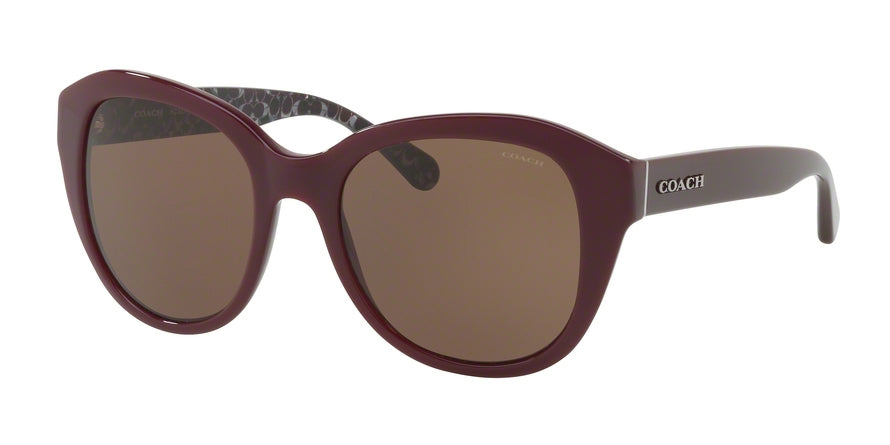 Coach L1008 HC8231 Irregular Sunglasses  550973-OXBLOOD 54-19-140 - Color Map red