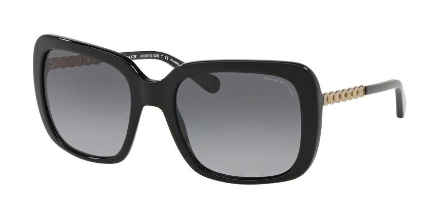 Coach L1027 HC8237F Square Sunglasses  5002T3-BLACK 57-20-140 - Color Map black