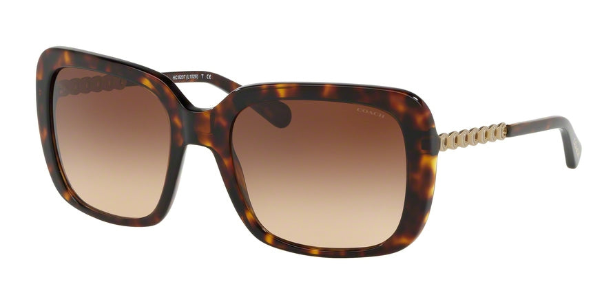 Coach L1027 HC8237F Square Sunglasses  548574-DARK TORTOISE 57-20-140 - Color Map tortoise