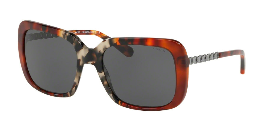 Coach L1027 HC8237F Square Sunglasses  551987-AMBER GREY MULTI TORT 57-20-140 - Color Map amber