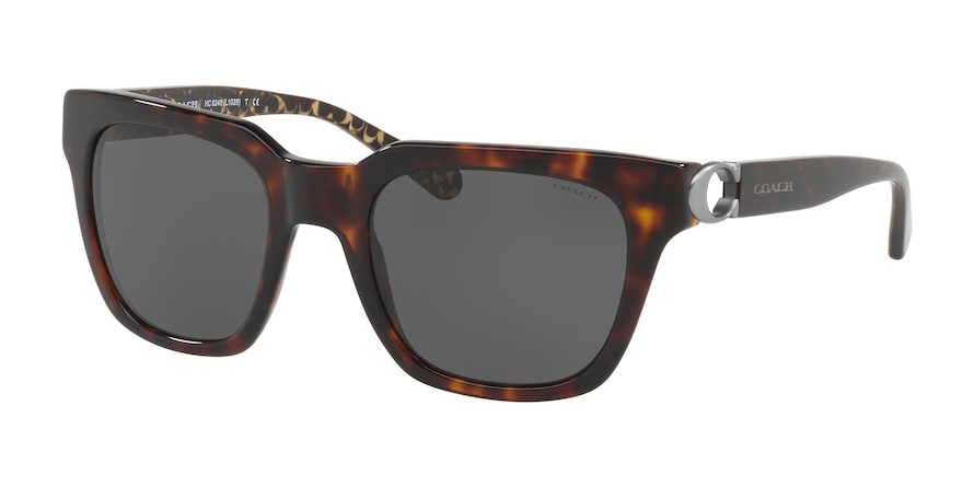 Coach L1028 HC8240 Square Sunglasses  550787-DARK TORTOISE 52-21-140 - Color Map multi