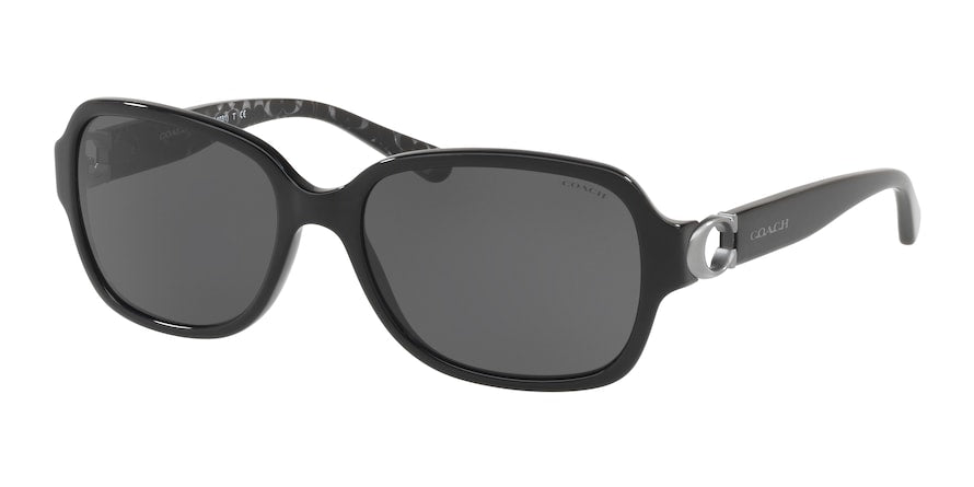 Coach L1032 HC8241F Rectangle Sunglasses  551087-BLACK 57-17-140 - Color Map brown
