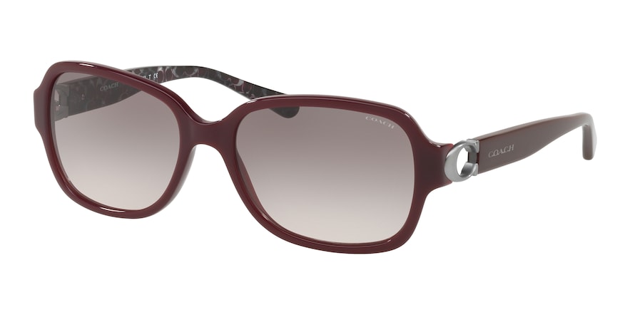 Coach L1032 HC8241F Rectangle Sunglasses  55203B-OXBLOOD 57-17-140 - Color Map brown