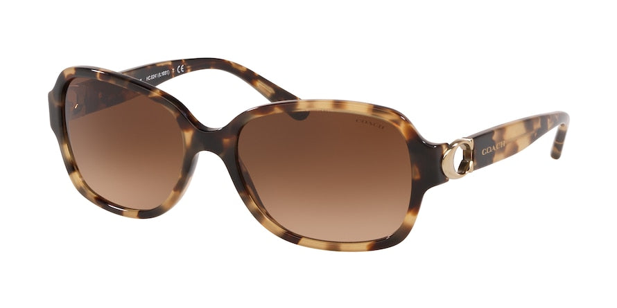 Coach L1032 HC8241F Rectangle Sunglasses  557674-BROWN TORTOISE 57-17-140 - Color Map brown