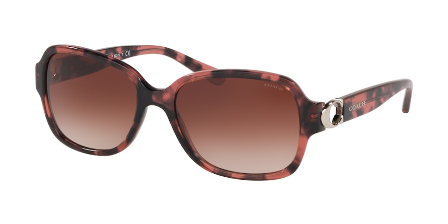 Coach L1032 HC8241F Rectangle Sunglasses  557713-PINK TORTOISE 57-17-140 - Color Map pink