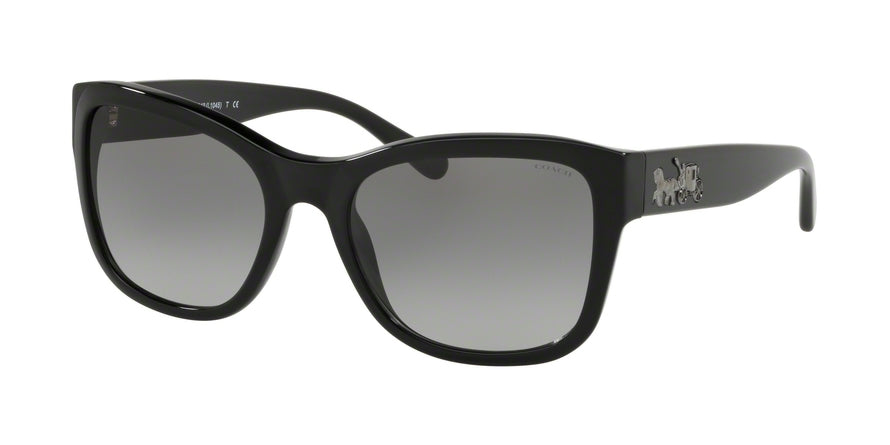 Coach L1046 HC8243F Square Sunglasses  500211-SOLID BLACK 55-19-140 - Color Map black