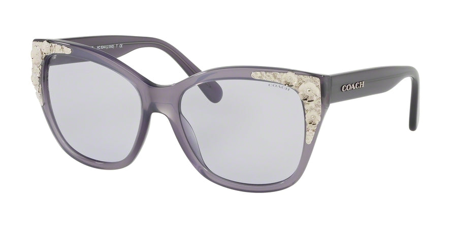 Coach L1044 HC8244F Square Sunglasses  55221A-MILKY PURPLE 56-17-140 - Color Map purple