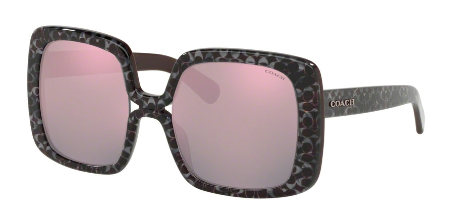 Coach L1038 HC8245 Square Sunglasses  55185R-OXBLOOD SIG C OUTSIDE 56-21-140 - Color Map red